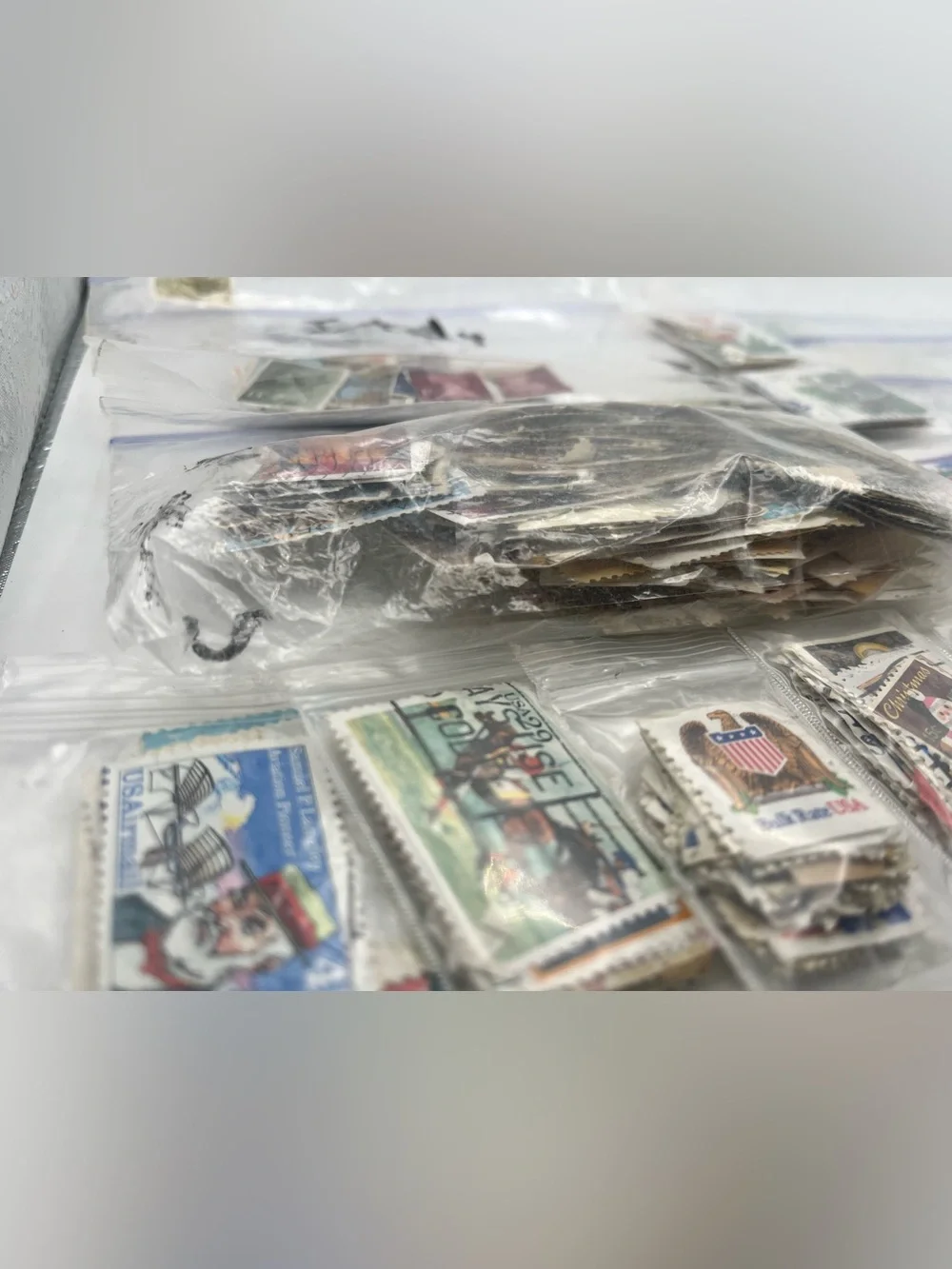 Vintage Postage Stamp Collection Lot USA & Worldwide Hundreds of Used Stamps
